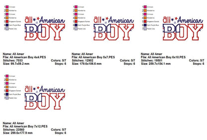 All American Boy - Appliqué – Machine Embroidery Design