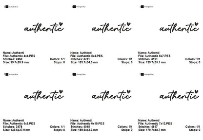 Authentic Word Embroidery Design – Satin Stitch - Machine Embroidery Design