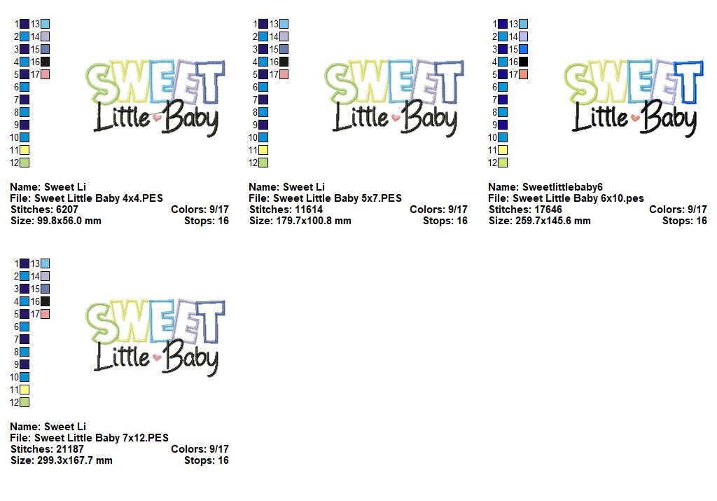 Sweet Little Baby - Appliqué - Machine Embroidery Design