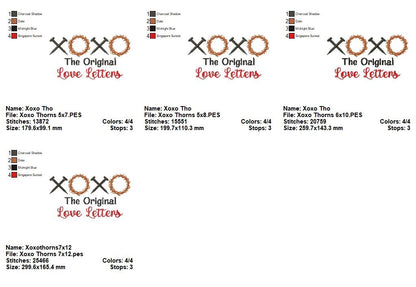 XOXO The Original Love Letters - Fill Stitch - Machine Embroidery Design