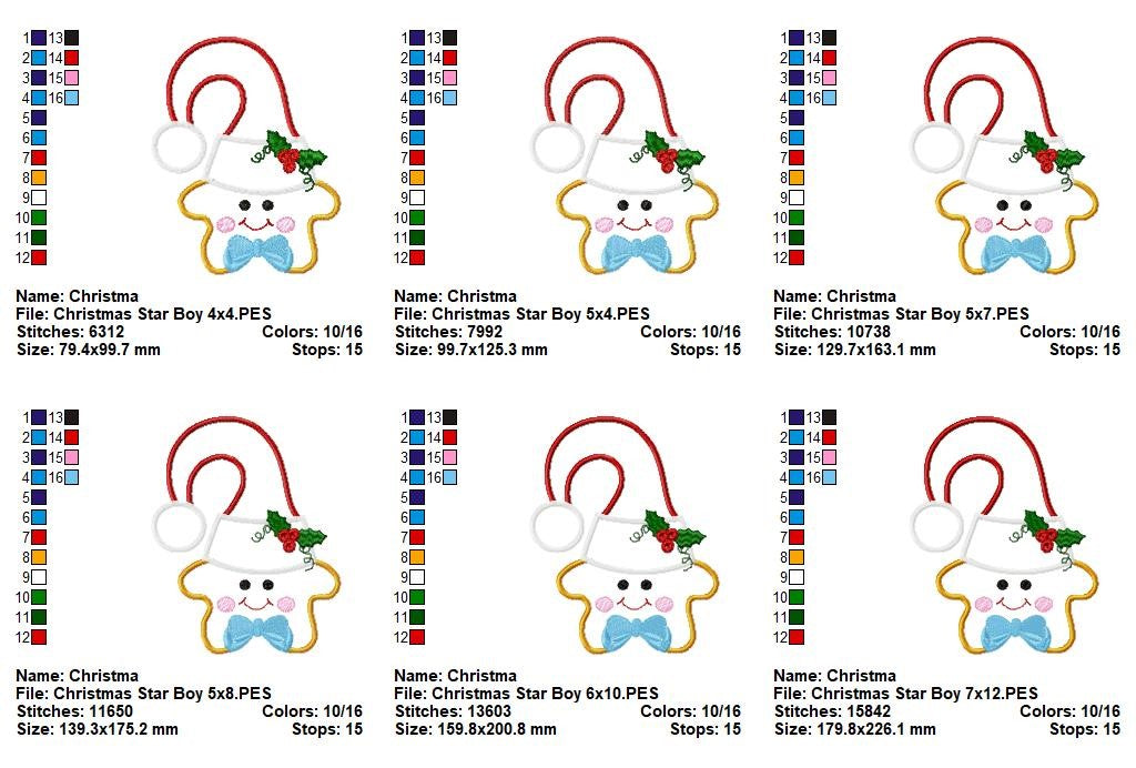 Twinkle Twinkle Christmas Stars - Appliqué - Machine Embroidery Design