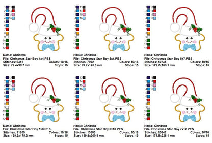 Twinkle Twinkle Christmas Stars - Appliqué - Machine Embroidery Design