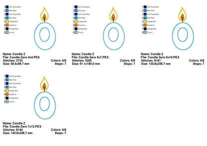 Birthday Candle Number 0 - Appliqué – Machine Embroidery Design