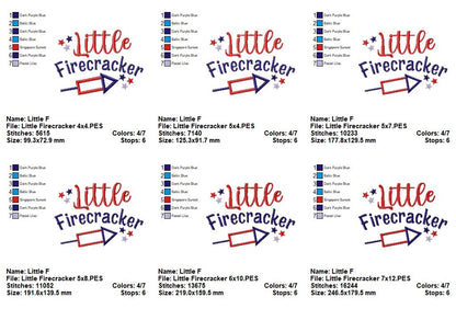 ⭐ Little Firecracker Fun – Applique – Machine Embroidery Design