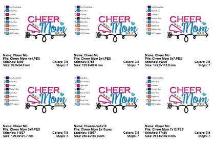 Cheer Mom Megaphone – Appliqué – Machine Embroidery Design