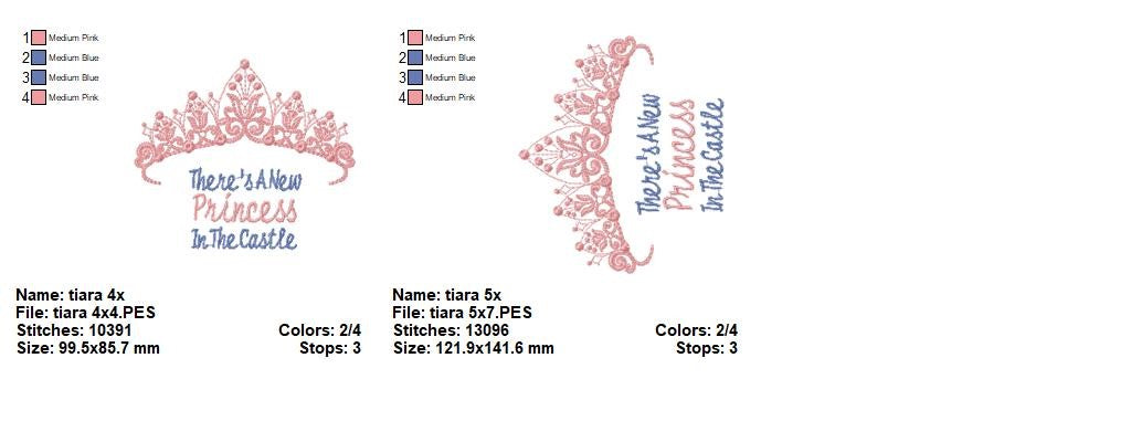 New Princess Tiara – Fill Stitch – Machine Embroidery Design