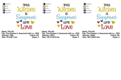 Sweet Kitchen Love Quote - Satin Stitch - Machine Embroidery Design
