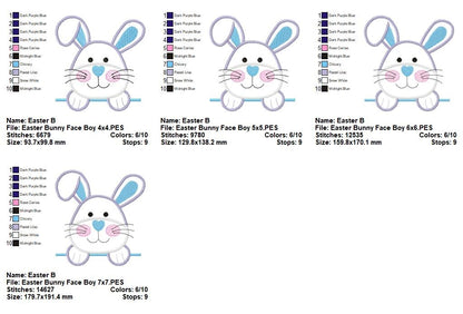 Sweet Bunny Face - Applique - Machine Embroidery Design