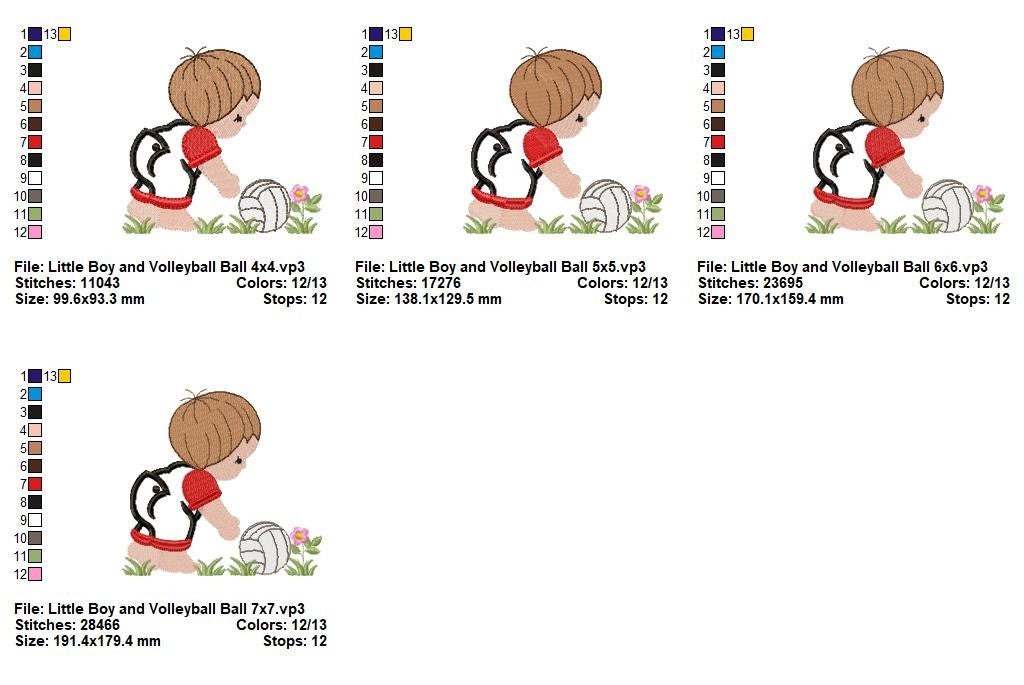Little Volleyball Star - Appliqué - Machine Embroidery Design