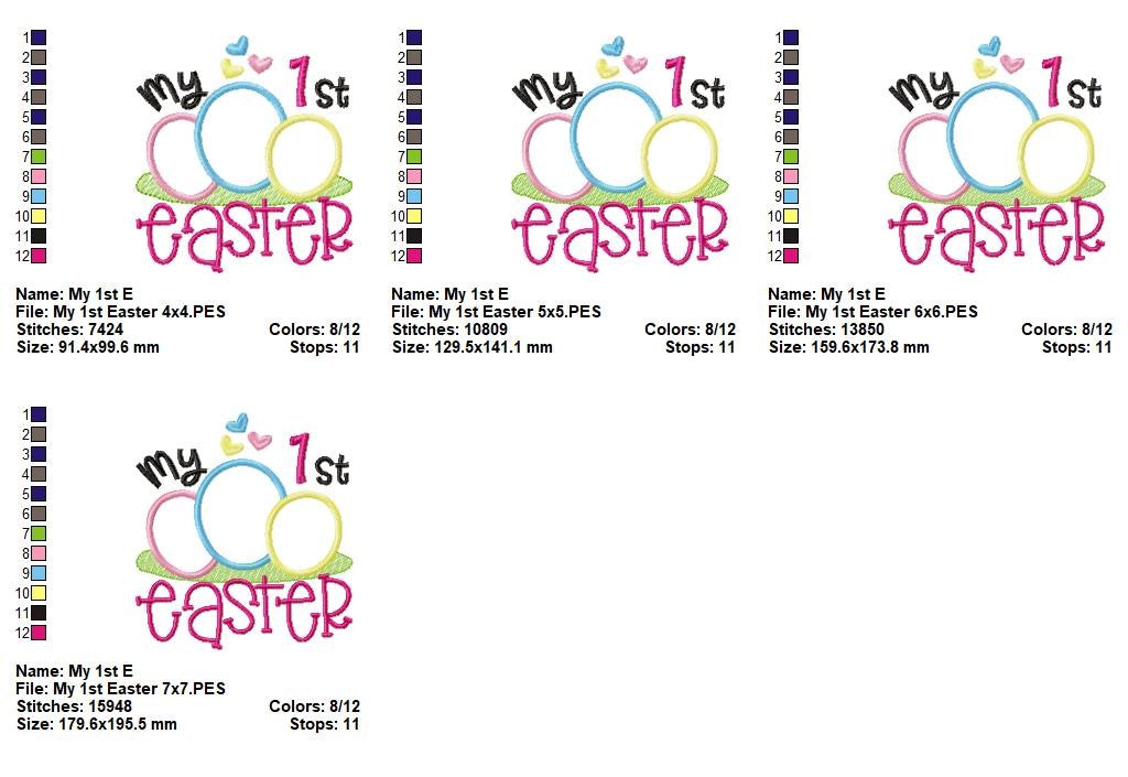My 1st Easter Eggs - Appliqué - Machine Embroidery Design