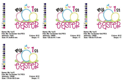 My 1st Easter Eggs - Appliqué - Machine Embroidery Design