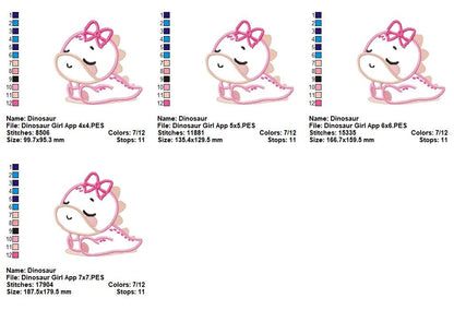 Baby Dino Sweetheart - Appliqué - Machine Embroidery Design