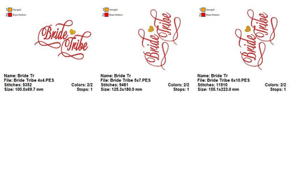 Wedding Party Script Collection – Satin Stitch – Machine Embroidery Design