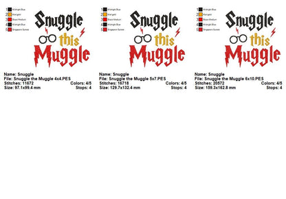 Snuggle This Muggle - Fill Stitch - Machine Embroidery Design