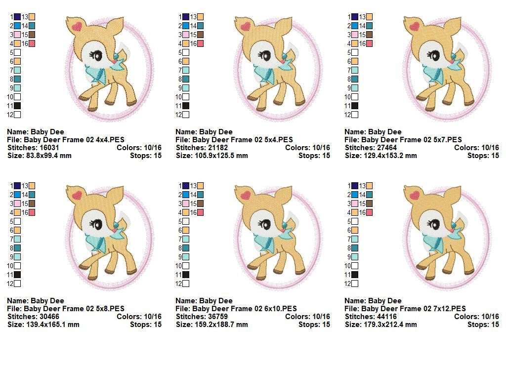 Sweet Baby Deer Collection - Appliqué - Machine Embroidery Design