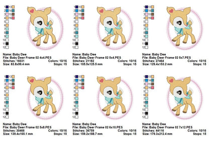 Sweet Baby Deer Collection - Appliqué - Machine Embroidery Design