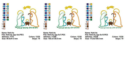 Holy Nativity Scene Appliqué - Appliqué – Machine Embroidery Design