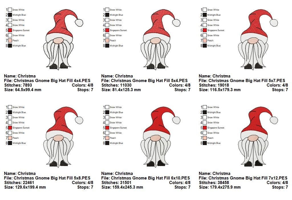Christmas Gnome Collection - Fill, Sketch & Applique - Machine Embroidery Design