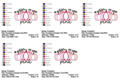 Pink Pumpkin Trio - Appliqué - Machine Embroidery Design