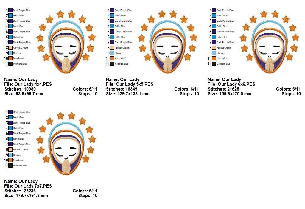 Our Lady Prayer Design – Appliqué – Machine Embroidery Design