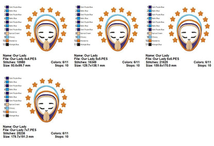 Our Lady Prayer Design – Appliqué – Machine Embroidery Design