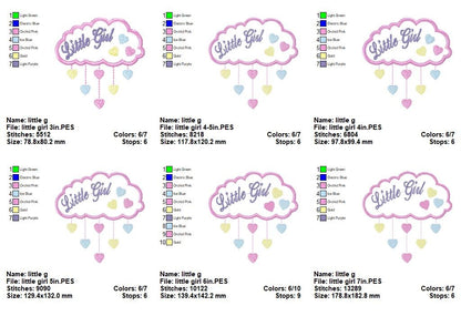 Little Clouds of Love - Applique - Machine Embroidery Design