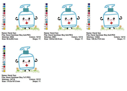 Hand Sanitizer Set (Boy & Girl) – Appliqué – Machine Embroidery Design