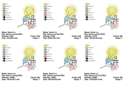 El Señor es mi Luz - Fill Stitch - Machine Embroidery Design