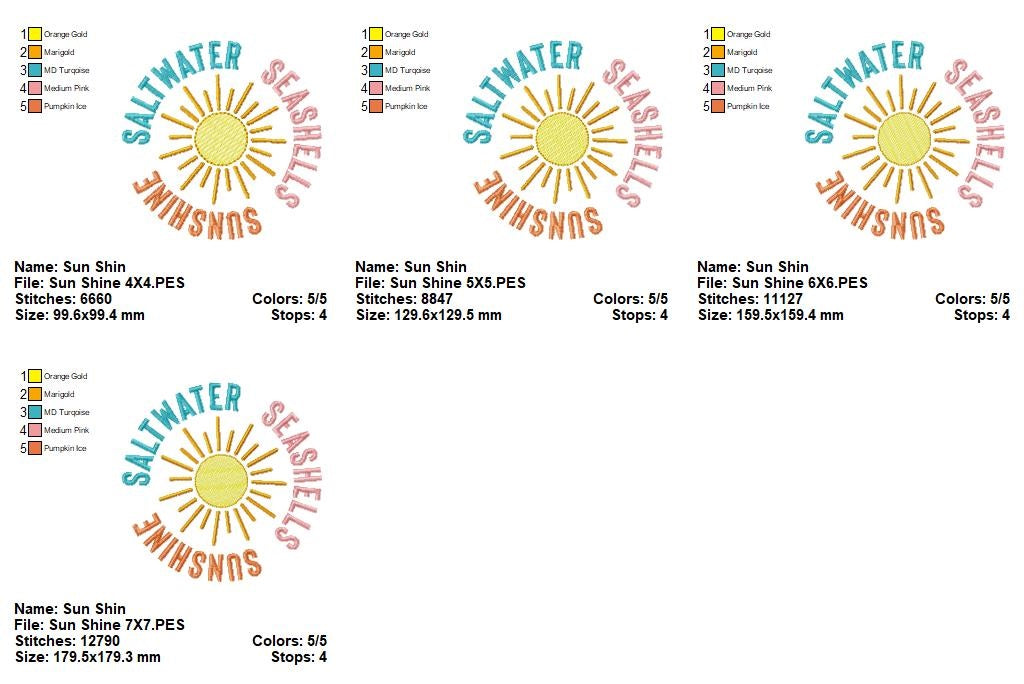 🌊 Beachy Salt Water Words – Sketch Stitch – Machine Embroidery Design