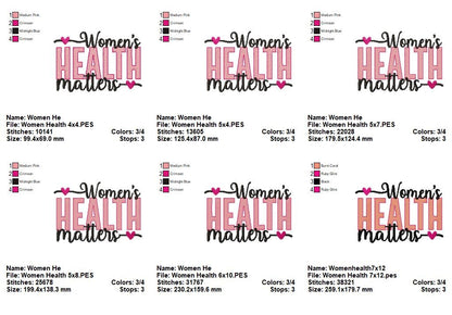 Women's Health Matters - Fill Stitch - Machine Embroidery Design