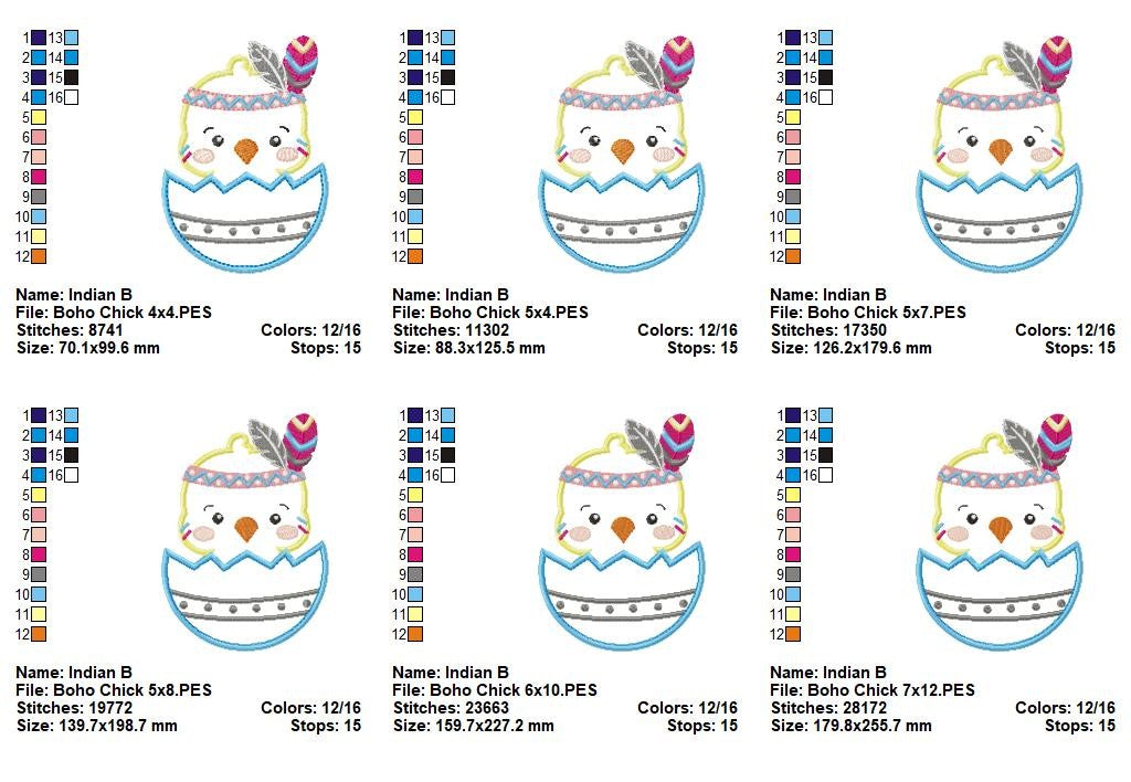 Boho Chick Adventure Set – Appliqué – Machine Embroidery Design