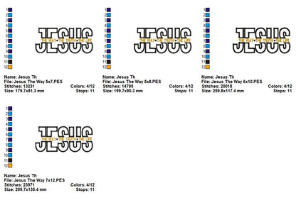 Jesus The Way The Truth The Life - Applique - Machine Embroidery Design