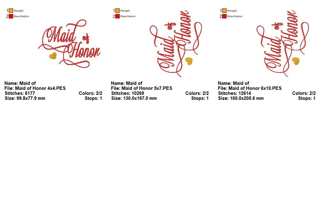 Wedding Party Script Collection – Satin Stitch – Machine Embroidery Design