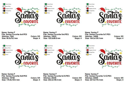 Santa's Favorite - Fill Stitch - Machine Embroidery Design
