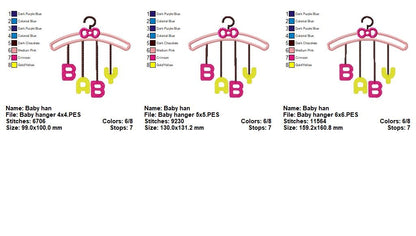 Baby Hanger – Appliqué – Machine Embroidery Design