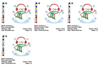 Cozy Winter Snowman - Appliqué - Machine Embroidery Design