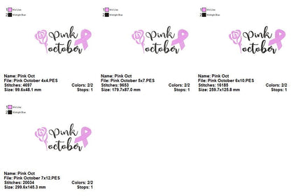 Pink October Hope - Fill Stitch - Machine Embroidery Design
