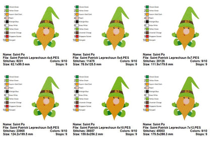 Saint Patrick Leprechaun – Fill Stitch – Machine Embroidery Design