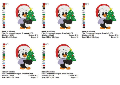 Christmas Penguin Bundle – Fill Stitch – Machine Embroidery Design