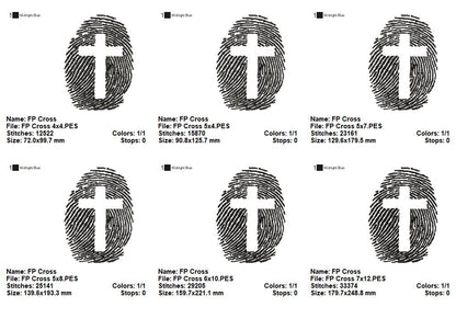Fingerprint Cross - Fill Stitch - Machine Embroidery Design