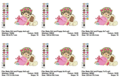 Sweet Puppy Hugs - Fill Stitch - Machine Embroidery Design