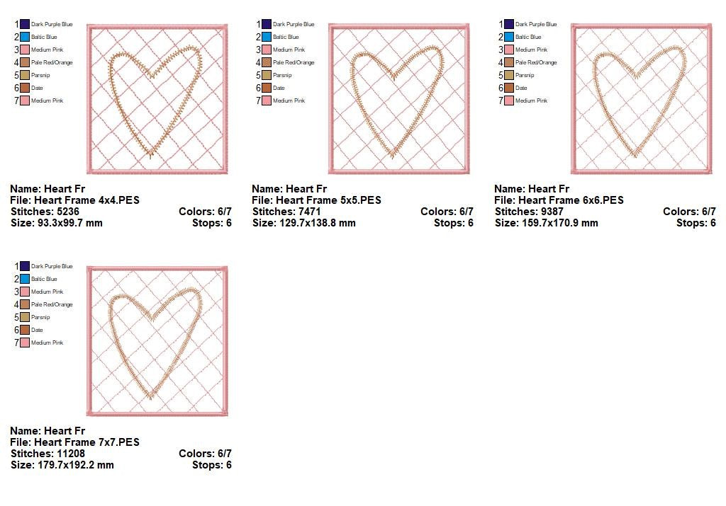Sweet Patchwork Heart Frame - Appliqué – Machine Embroidery Design
