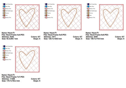 Sweet Patchwork Heart Frame - Appliqué – Machine Embroidery Design