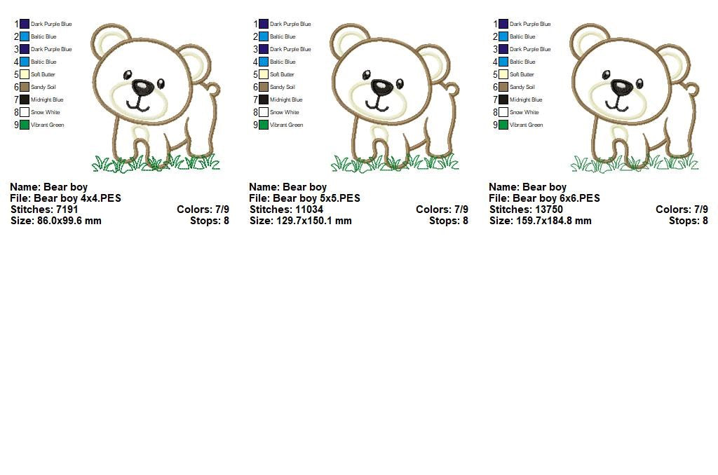 Little Bear - Appliqué - Machine Embroidery Design