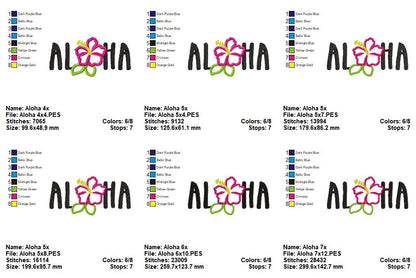 💗 Tropical Aloha Hibiscus 🌴 – Appliqué – Machine Embroidery Design