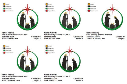Silent Night Nativity - Fill Stitch - Machine Embroidery Design