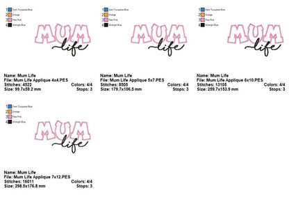 Sweet Mum Life - Appliqué – Machine Embroidery Design