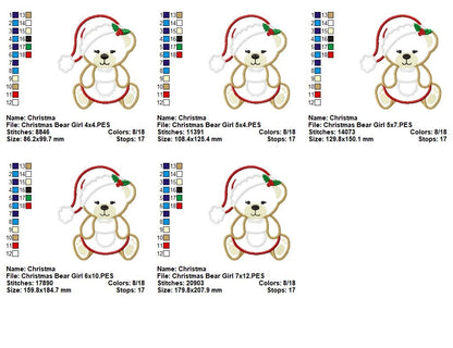 Santa's Cozy Christmas Bears - Appliqué - Machine Embroidery Design