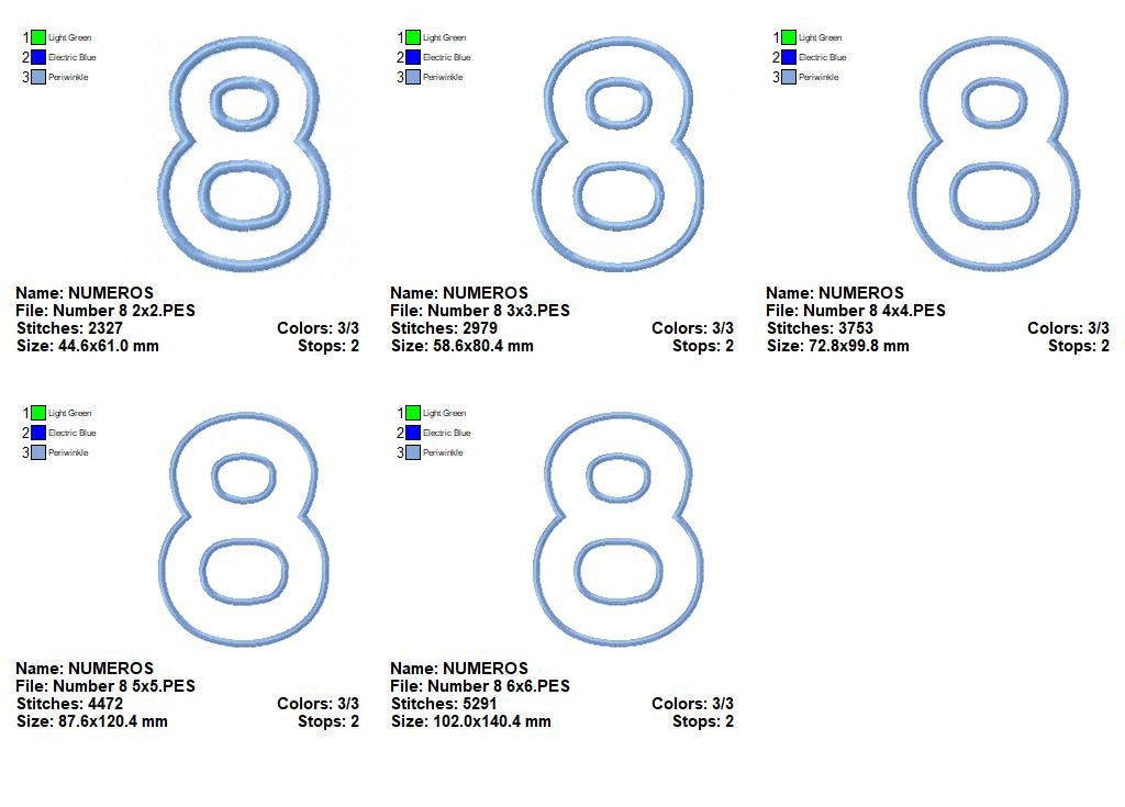 Numbers 0–9 Appliqué Set – Appliqué – Machine Embroidery Design
