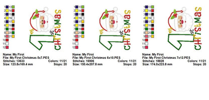 First Christmas – Appliqué – Machine Embroidery Design